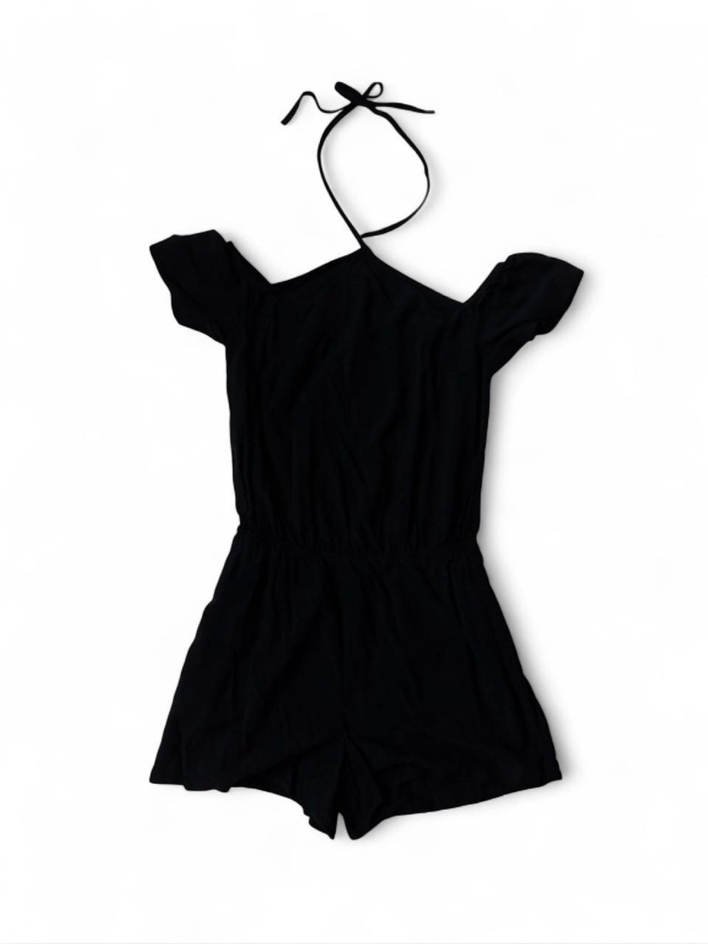 Garage black halter romper